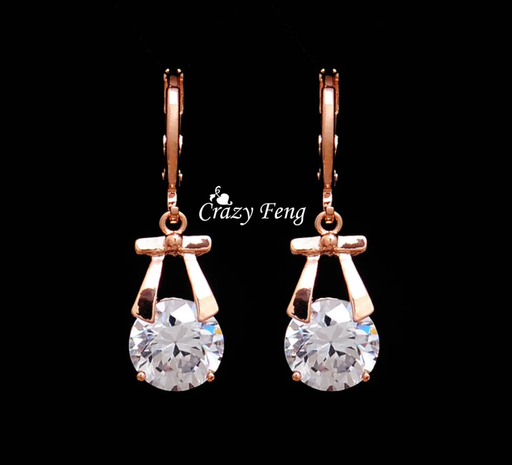 Комплект свадебных украшений для женщин серьги-подвески золотого цвета колье