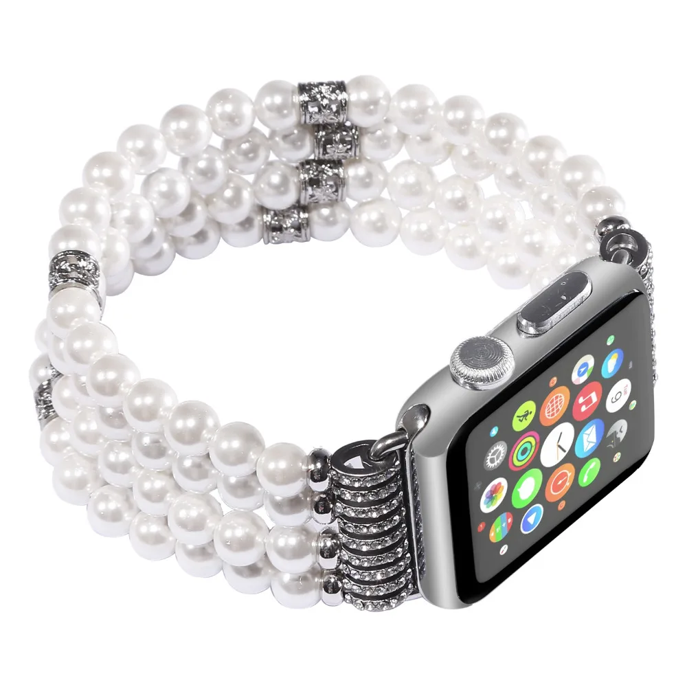 Fashion Jewelry Beads Wrist Band for Apple Watch 38mm 42mm 40mm 44mm Series 1 2 3 4 Agate Design Strap iWatch Belt | Наручные часы