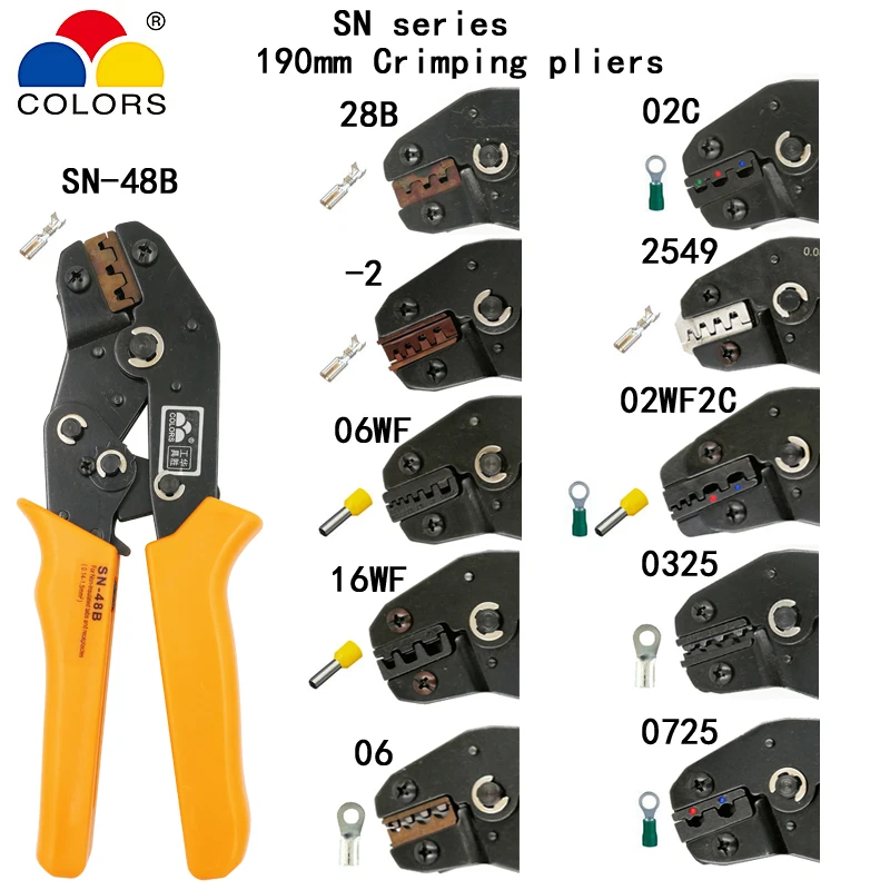 Цвета SN 48B/28B/06WF/02C/06 190 мм обжимные плоскогубцы Европейский стиль для различных