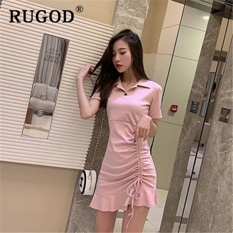 Платье туника RUGOD с отложным воротником офисное 2019|Женские платья| |