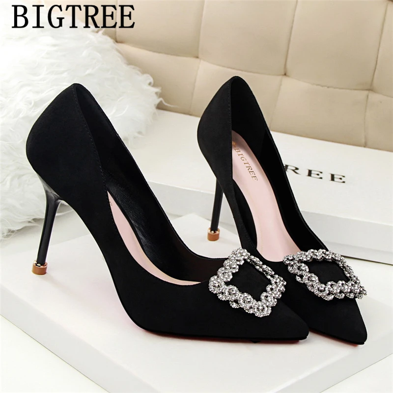 2021 новые туфли на высоком каблуке для женщин Bigtree обувь Свадебная каблуках Туфли