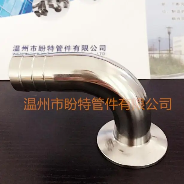 

1.5" Tri Clamp X 19mm-119mm OD Hose Barb with 90* Bend, Sanitary Pipe fittings