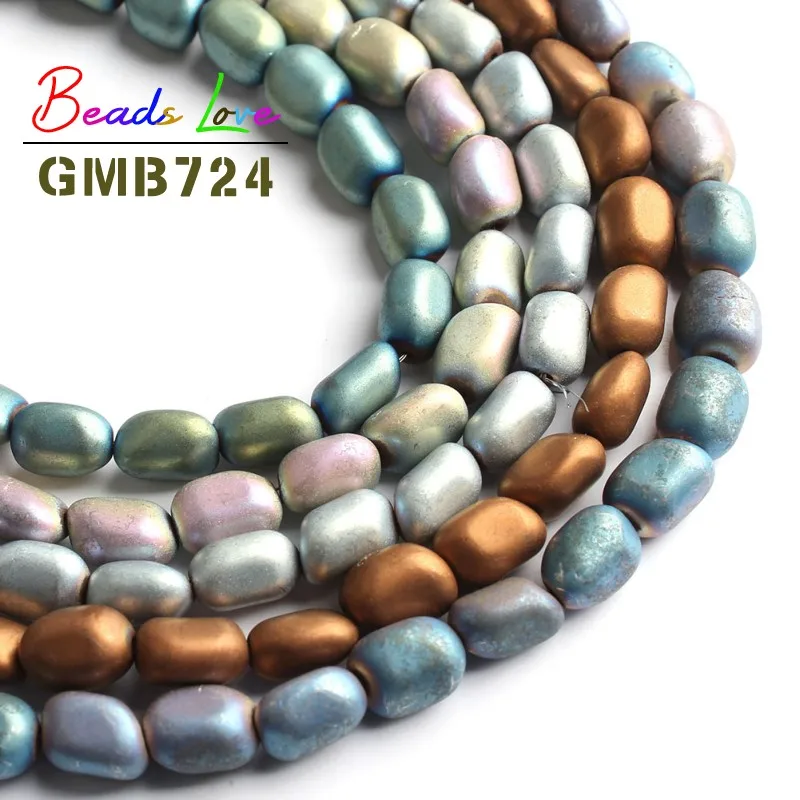 8-11mm Irregular Matte Natural Hematite Stone Spacer Beads for Jewelry Making Diy Bead Bracelet Necklace Jewellery 15 Inches | Украшения и