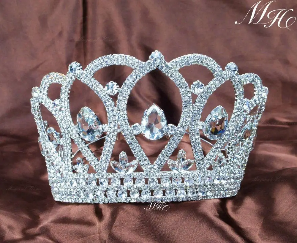 Большая тиара диадема Queen красивая корона для конкурса Женская повязка волос