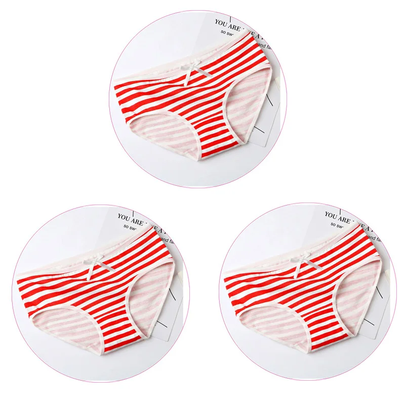 3Pcs-Red 3 шт./компл. нижнее белье Для женщин трусы хлопковые трусы нижнее белье, шорты для девочек, детское нижнее белье красивые трусы Нижнее белье Женские трусы молодые девушки трусики трусы - Цвет: 3Pcs-Red