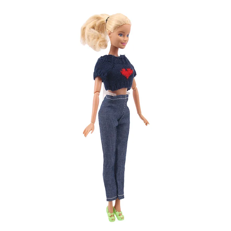 LUCKDOLL 15 стилей 1 комплект одежды = свитер + джинсы для шарнирной куклы 30 см 1/6 Blyth