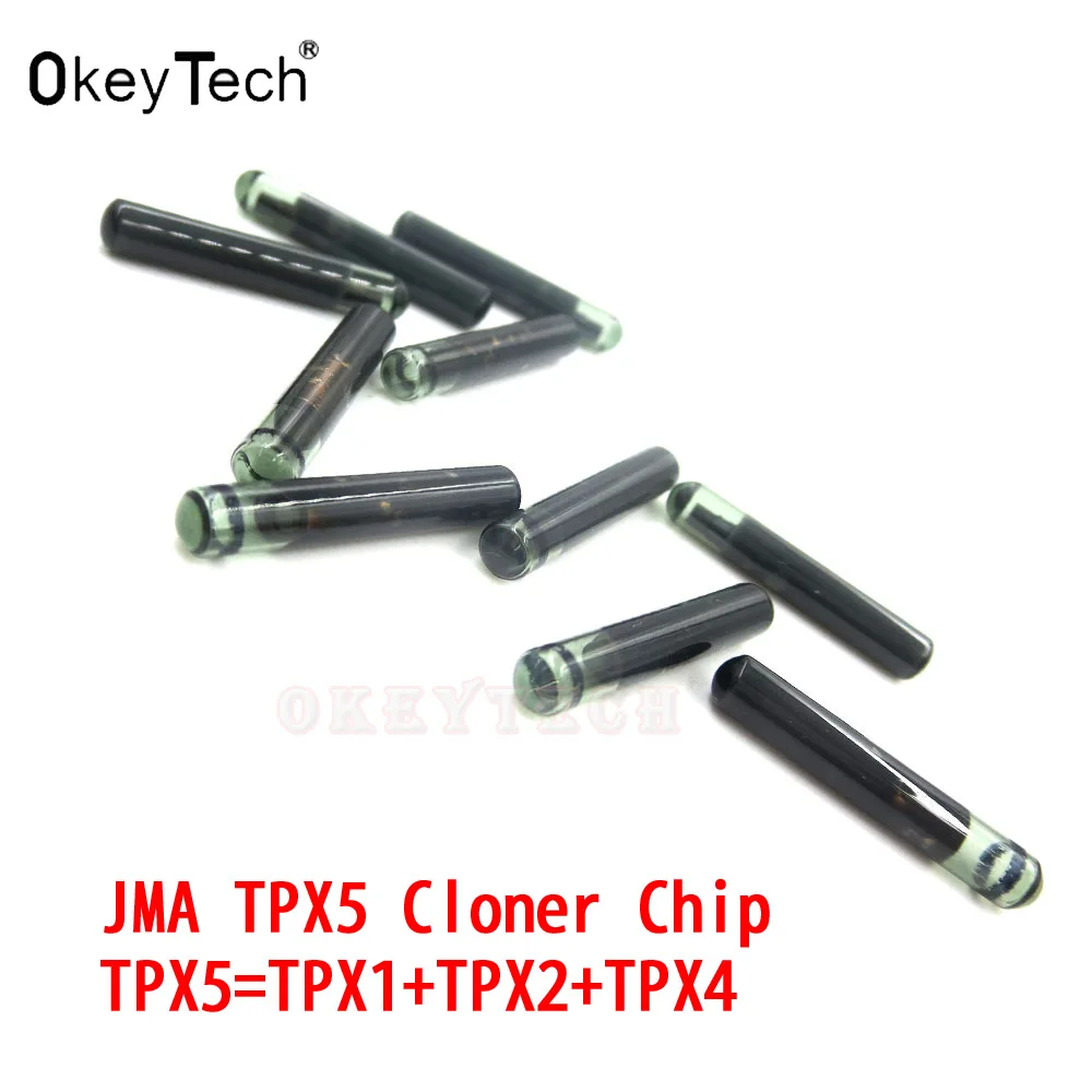 

OkeyTech Original JMA TPX5 cloner chip car key for TPX5 transponder Glass Auto chips key 3 in1 3in1 REPLACEMENT TPX1 TPX2 TPX4