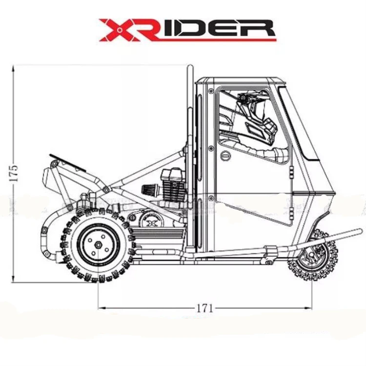 Радиоуправляемая машинка на дистанционном управлении 2,4G X-Rider 1/8 Piaggio Ape 1:8 2WD Детские дрифтерные машинки на батарейках RTR