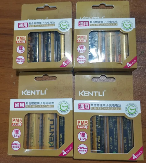 KENTLI 1,5 v 2600mWh AA перезаряжаемый литий-полимерный литий-ионный полимерный литиевый аккумулятор - Цвет: 16pcs no charger