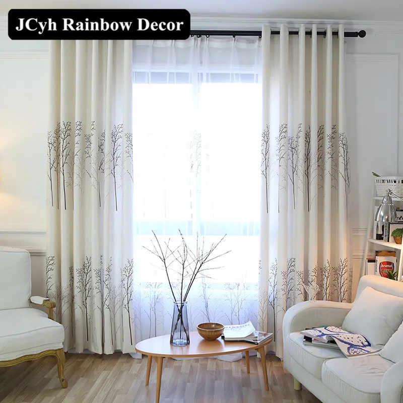 Декоративные Современные тканевые занавески с рисунком дерева для гостиной