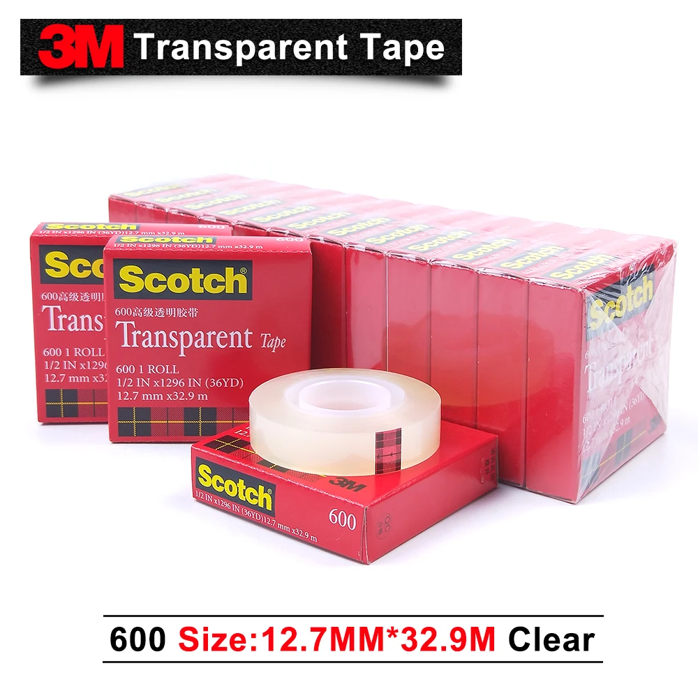 3M 600 scotch transparent gummed paper single sided tape 12.7mm*32.9M 50pcslot we can offer you other size and item (art.: 1e633c78) - 1e633c78