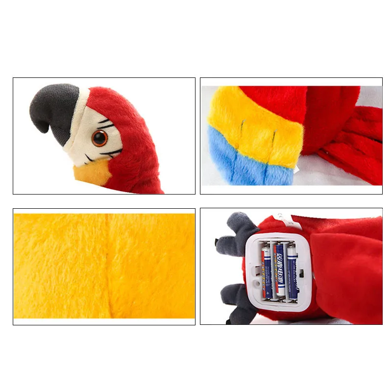 Милые говорящие игрушки попугая забавные звуковые записи электронный плюшевый