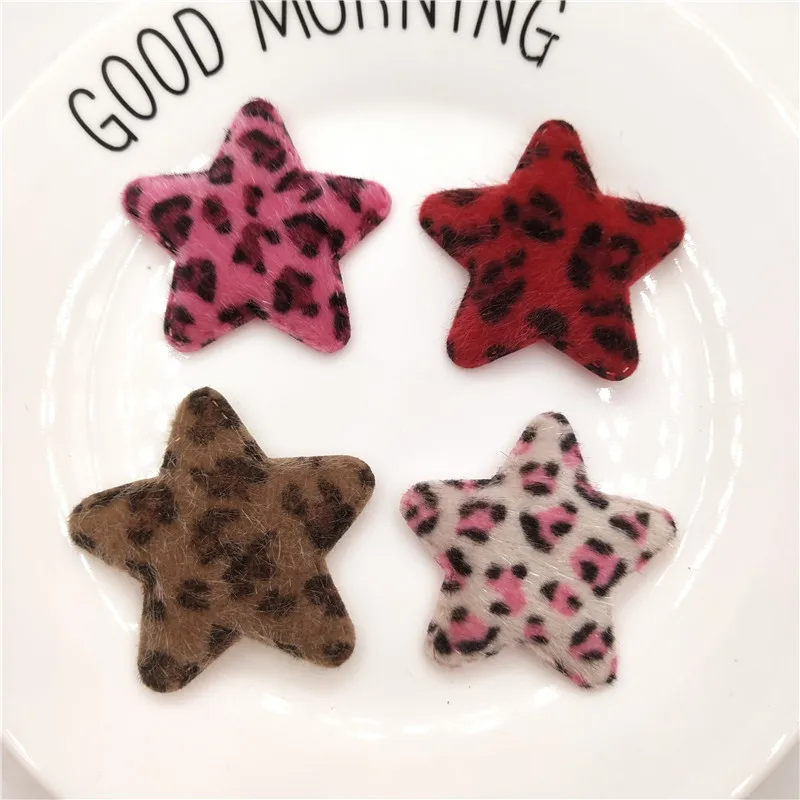 8pcs/lot 5cm Padded appliques Star shape Fury Patches for headwear decoration handmade hair accessories | Дом и сад