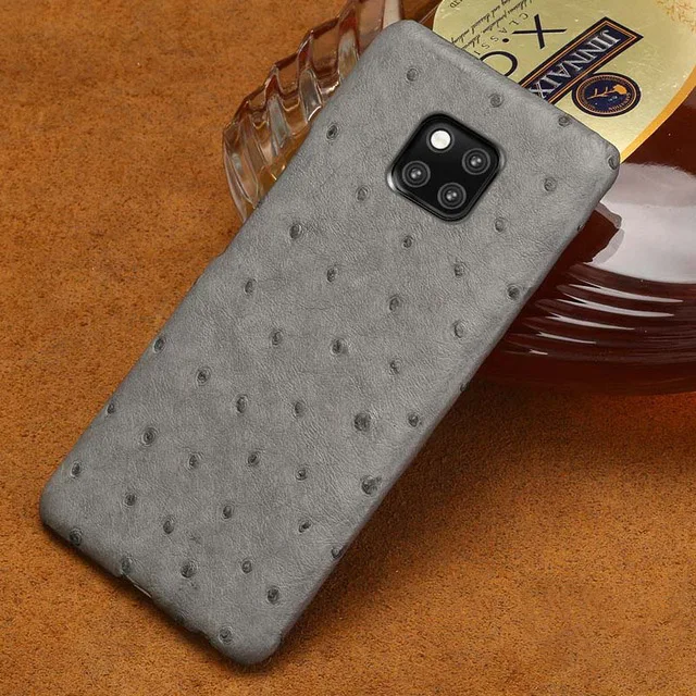 Чехол для huawei P20 P30 Lite mate 10 20 lite Pro Y6 Y9 P Smart чехол натуральный страусовый чехол для Honor 7X 7A 8X9 10 lite - Цвет: Gray