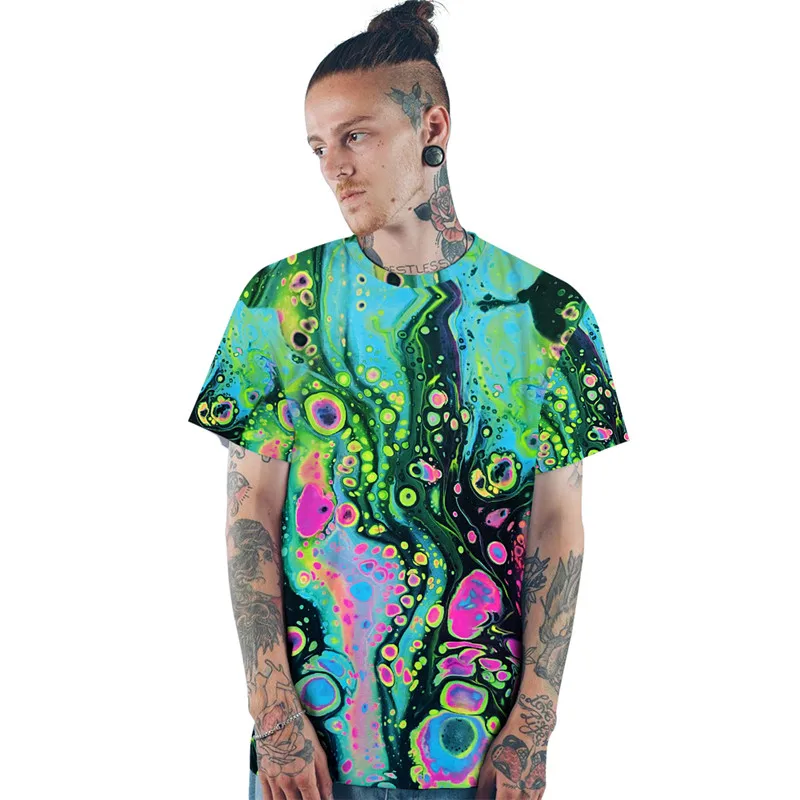 Забавная цветная хипстерская футболка в стиле хип-хоп панк | Мужская одежда