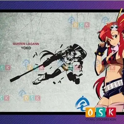 Виниловая наклейка на стену yoko Gurren Lagann украшение для дома аниме автомобильная