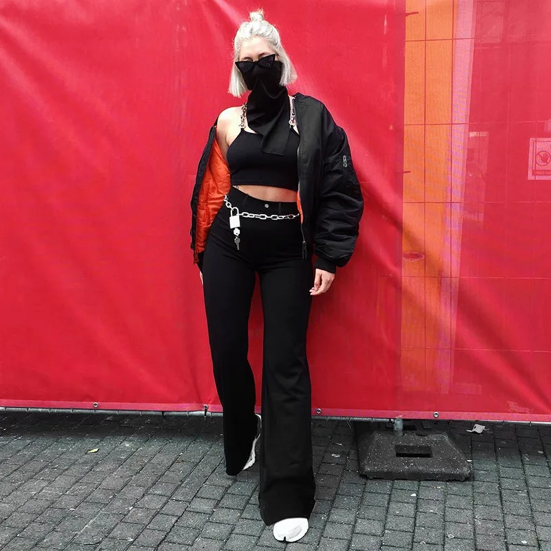 JSMYGS Summer 2019 Solid Black Suit Pants Women Slim Long Casual High Waist Female Trousers Wide Leg Pant Streetwear Office Lady | Женская