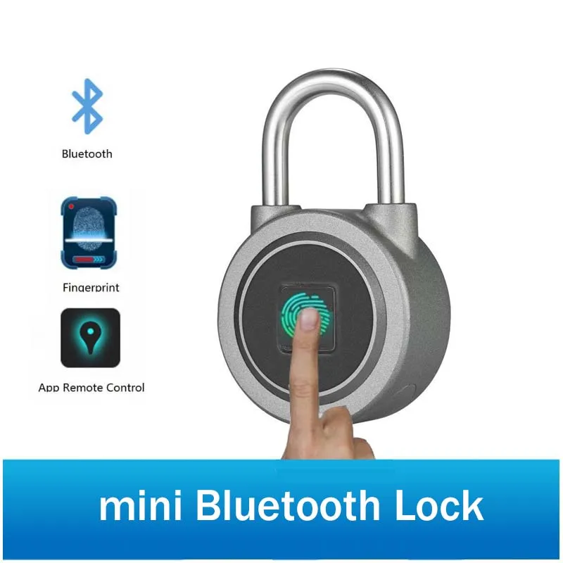 Portable Mini Bluetooh Fingerprint Lock USB Rechargeable Smart Padlock Waterproof Anti-Theft Electronic | Безопасность и защита