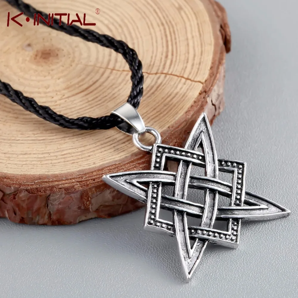 

Kinitial Slavic Norway Viking Square Pendant Necklace Star Rus Amulet Pendant Talisman Pagan Men Pendants Necklaces Jewelry