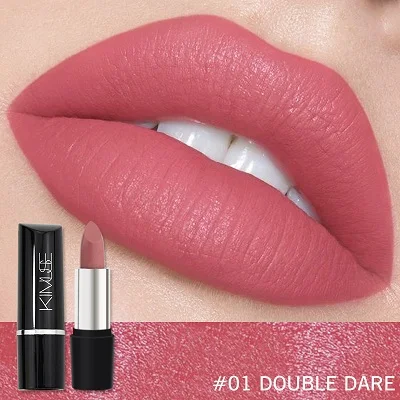 01 Double Dare KIMUSE, брендовая губная помада для макияжа, матовая, стойкая, водостойкая, Обнаженная пигментная губная помада, матовая, Batom, косметика для губ, 10 цветов, Maquillaje - Цвет: 01 Double Dare