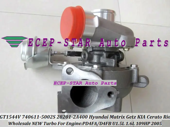 Турбокомпрессор GT1544V 740611 5002S 28201 2A400 782403 для HYUNDAI Matrix Getz KIA Cerato Rio 05 D4FA D4FB U 1.5L