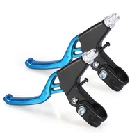 1 pair left right hand side aluminum bicycle hand brakes mechanical v brake levers 3 finger bmx road folding bike brake levers