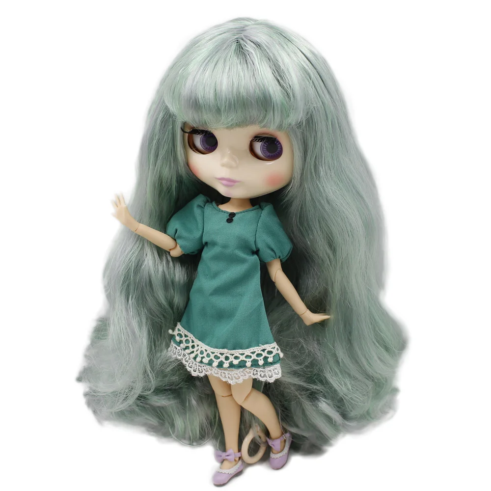 Кукла Blyth ICY DBS Серия № 1049 bl1147/1/6 шарнирное тело зеленая серая с волосами BJD ob24 аниме