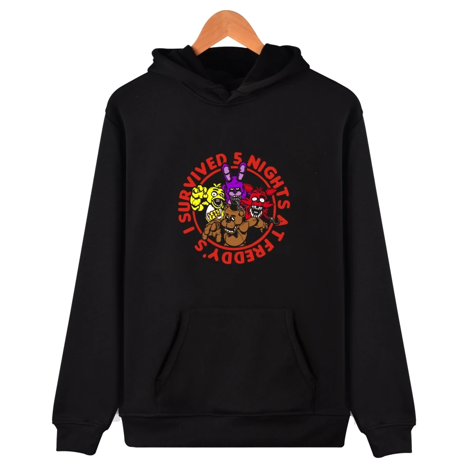 Толстовка Fnaf с мультяшным медведем для мужчин и женщин свитшот надписью Five Nights At