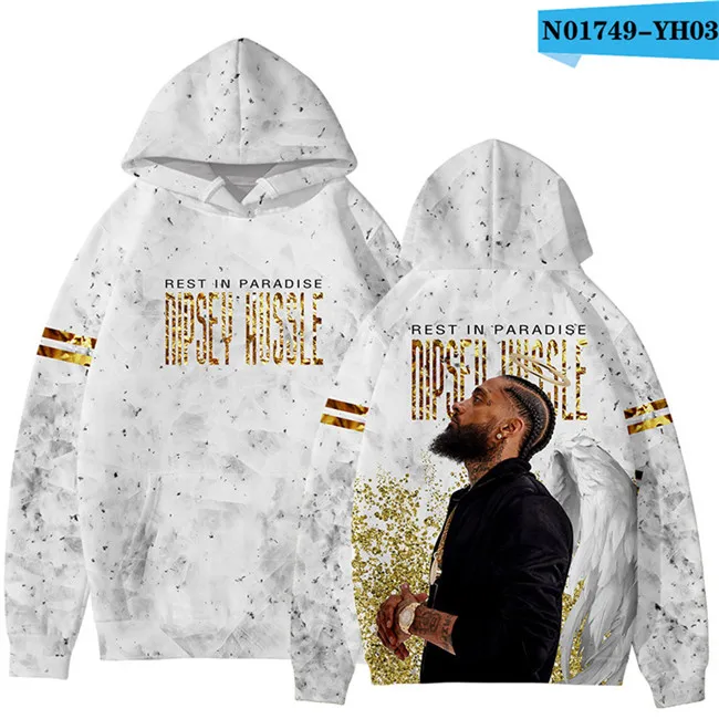 Nipsey Hussle толстовки с 3D принтом повседневные толстовки брелок для ключей в стиле ретро одежда с длинными рукавами Kpop топы с капюшоном плюс размер - Цвет: J