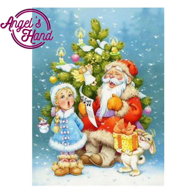 ANGEL'S круглый полный дрель Алмазная Рождественская вышивка рукоделие крестиком