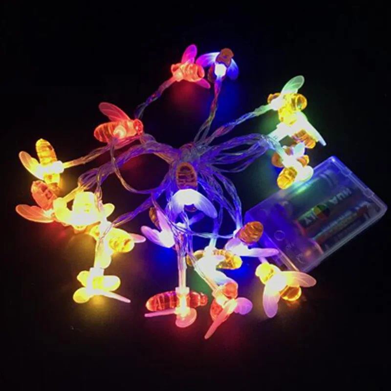 Гирлянда в виде пчелы светодиодная гирлянда на 20/40 светодиодов с питанием от