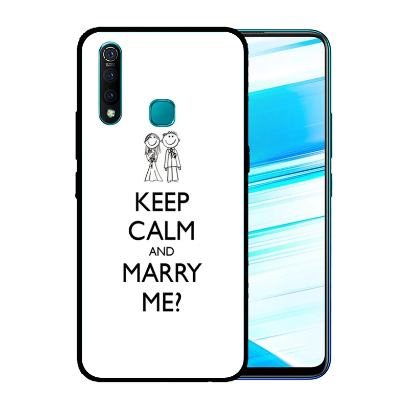 Soft Silicone Black Case for VIVO Z5X Z3 Z3i Z1 Z1i iQoo Pro NEO Durable Keep Calm Carry On Cover | Мобильные телефоны и