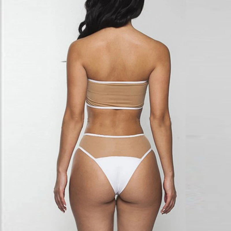 Купальник 2016 новое поступление белое Сетчатое Прозрачное Бикини с высокой