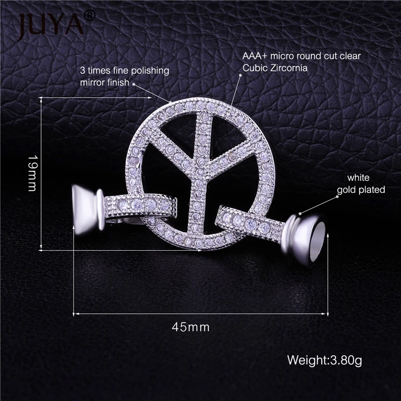 Peace Clasps For Jewelry Making Gold Rose Color Copper Zircon Clasp Connector DIY Pearls Beads Jewellery Findings | Украшения и
