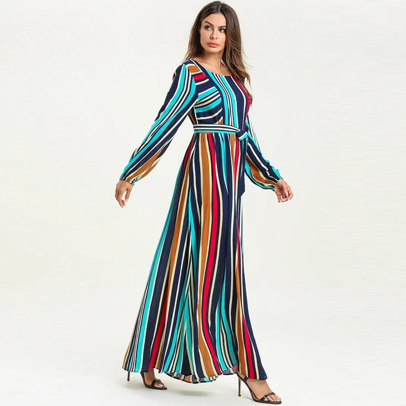 Абая для женщин Цветочная вышивка с цветочным принтом Jilbab мусульманское платье