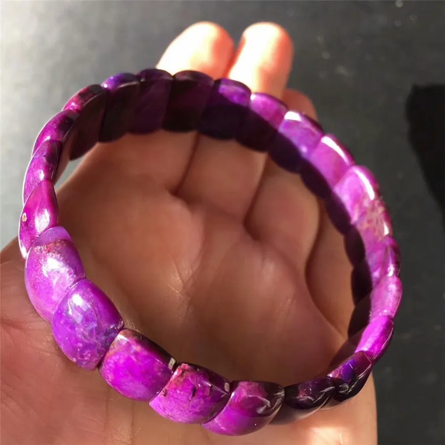 

Натуральные драгоценные камни Sugilite, Южная Африка, прямоугольные бусины, женский браслет 14,2*8 мм AAAAA