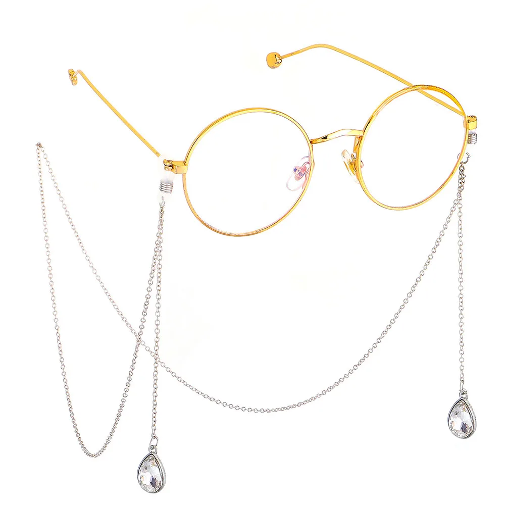 Металлическая цепочка для очков женщин современный аксессуар в форме капли воды