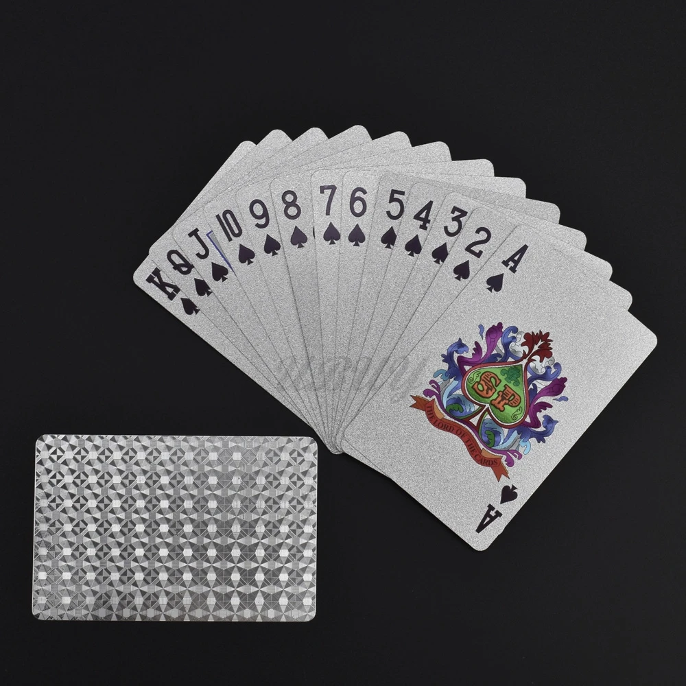 UB золотые игральные карты покерная игра колода из серебряной фольги набор