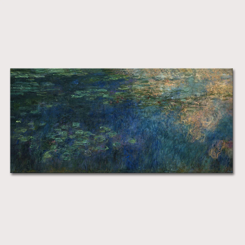 Ручная роспись блики облаков на пруду с водяными лилиями картины маслом Клода