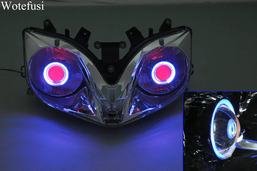 Лампы Wotefusi для проектора фары синие глаза ангела + красный глаз дьявола Honda CBR 600 F4I