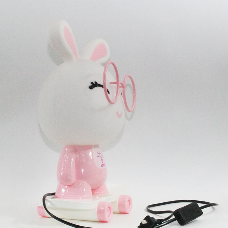 Современный мультфильм hello kitty Кролик креативные настольные лампы E14 220 V 2 цвета настольная лампа для кухни ресторана прикроватная Спальня Кабинет