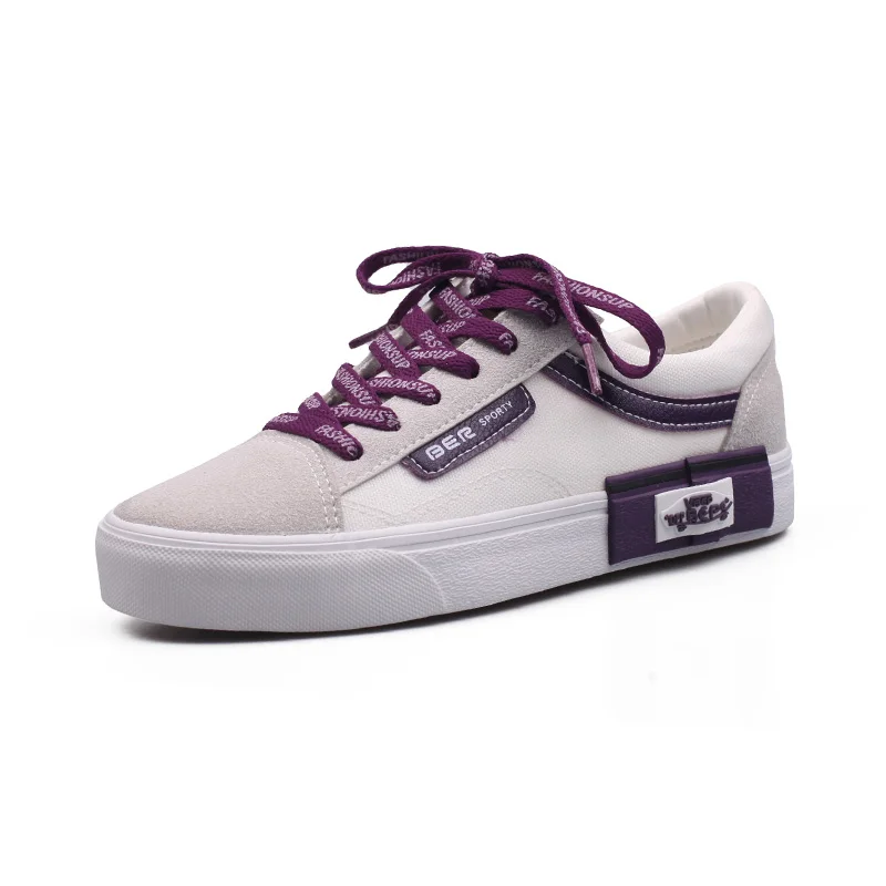 Женская парусиновая обувь на плоской подошве в стиле Харадзюку красного цвета 2019