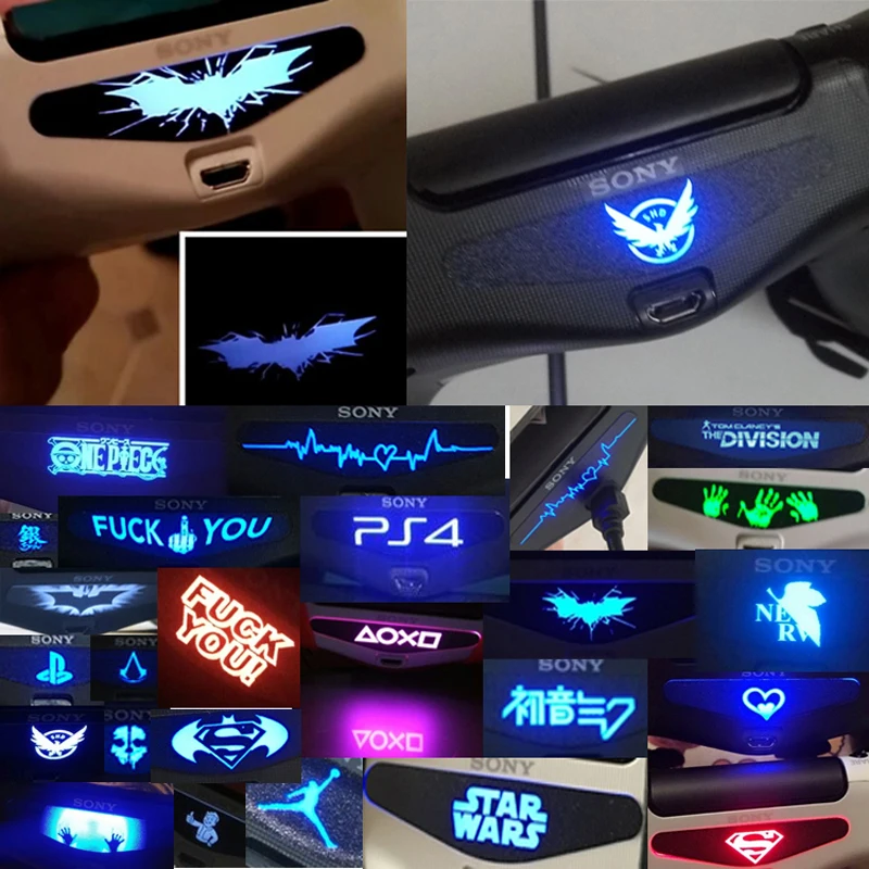 Светодиодный светильник наклейка для бара светодиодный стикер чехол для Playstation 4 контрольный Лер для PS4 контрольные игры Скины 30 шт./лот