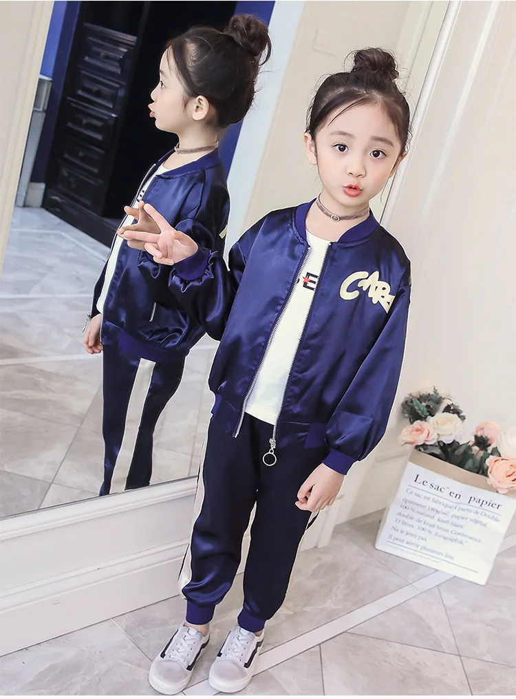 new autumn cotton kids clothes girls clothing baby outfits Long Sleeve+ Pants 2PCS Suits sport clothing set trainsuit kids