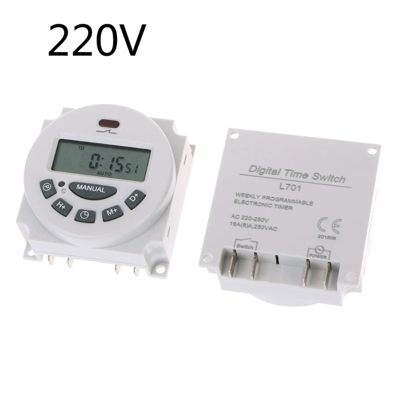 DC12V AC220V цифровой lcd Еженедельный программируемый реле времени электронный таймер