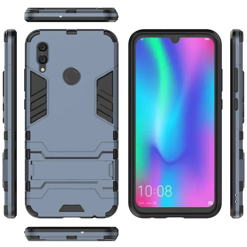 2 in 1 Hard PC+Soft Silicone TPU Rugged Rubber Kickstand Armor Phone Case For HUAWEI HONOR 10 Lite / P Smart 2019 Stand Cover |