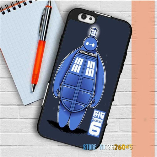 Baymax Отвечает Тардис (1) крышка корпуса оригинал сотовый телефон для iphone 4 4s 5 5s se 5c 6 s