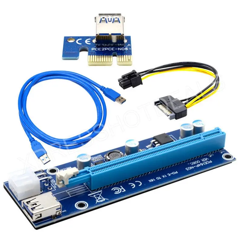 PCI E Express USB 3 0 6 шт. оптовая продажа 1 16x удлинитель адаптер для переходных карт SATA 15pin
