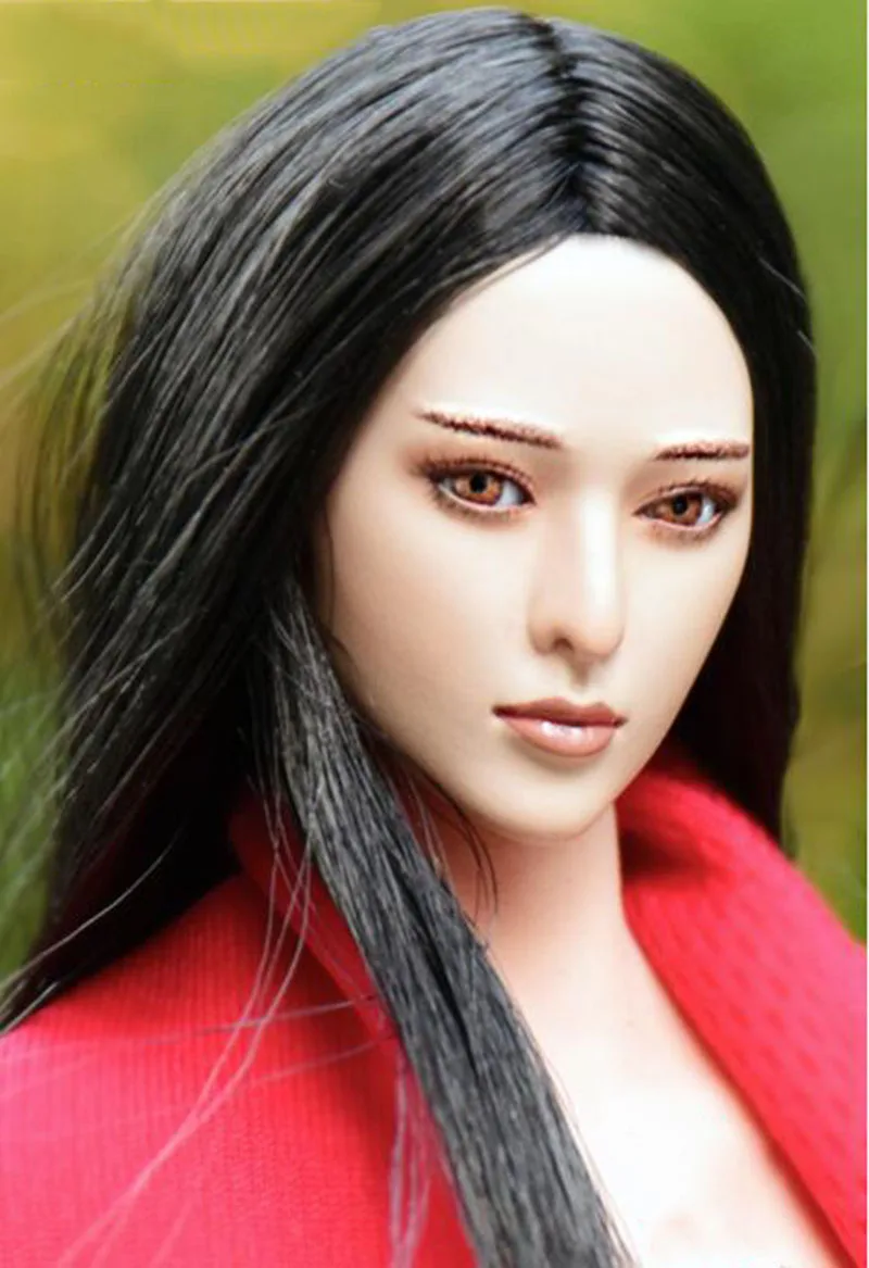 

1/6 Scale Chinese Female Star Bingbing Fan Head Sculpt Eyes Movable Asian Beauty Headplay Model for 12 Inches Action Figure Body