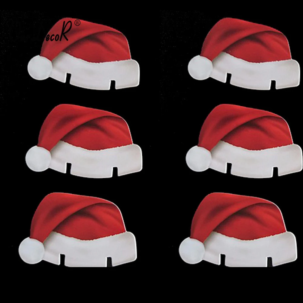 10 шт./лот рождественские украшения шапки шампанское стеклянное украшение картон